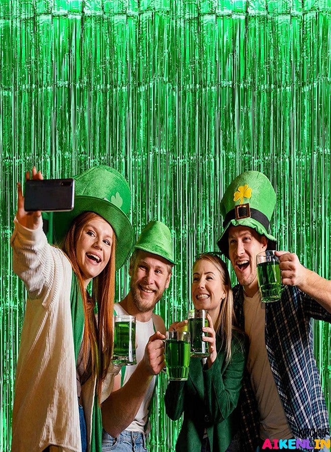 توي إكس إي ستائر TOYXE من رقائق معدنية لامعة لتزيين حفلات التصوير، لون أخضر، عبوة من 6 قطع - Image 4